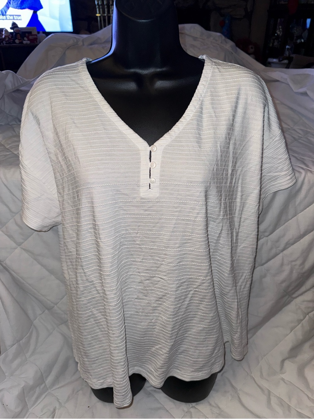 Talbots Short-Sleeve V-Neck Henley Tee